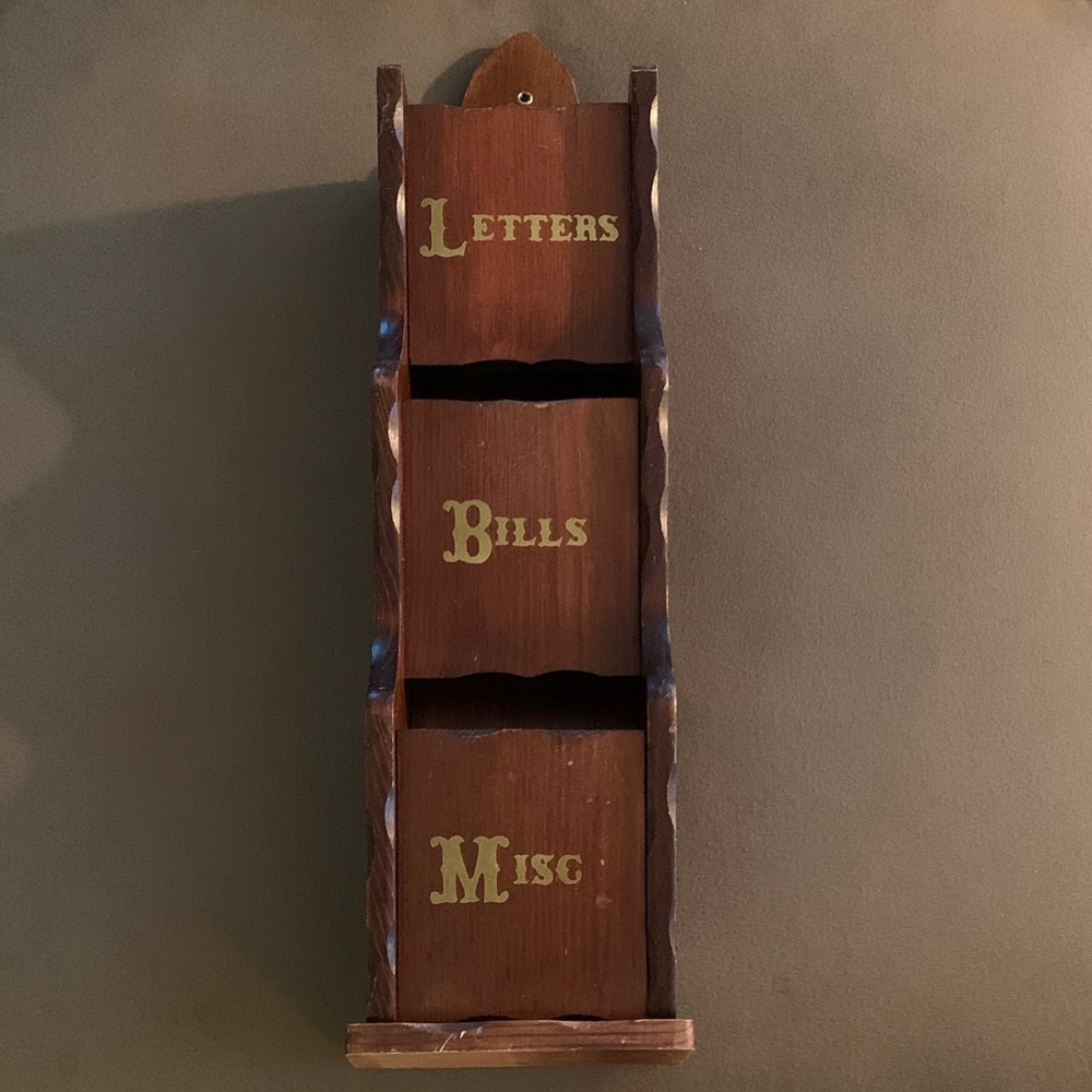 Wooden Wall Organizer with Lettering